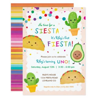 First fiesta birthday - no time for siesta invitation
