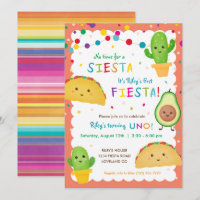 First fiesta birthday party invitation with taco