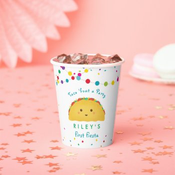 First Fiesta Birthday Taco Theme Paper Cups by colleenmichele at Zazzle