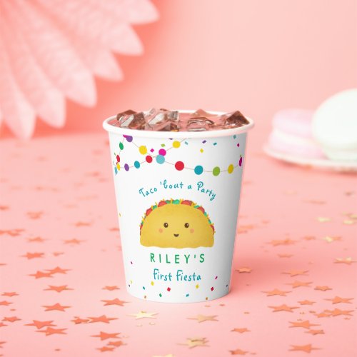 First fiesta birthday taco theme paper cups