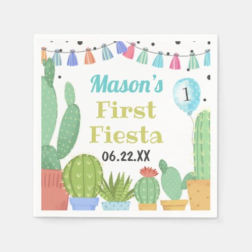 First Fiesta Boy Taco Bout A Party Cactus Birthday Napkins