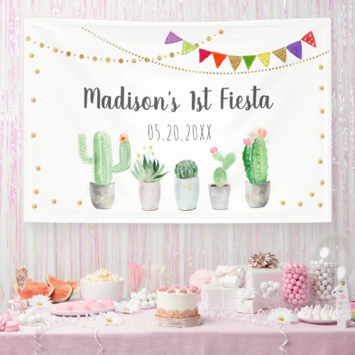 First Fiesta Cactus Birthday Banner