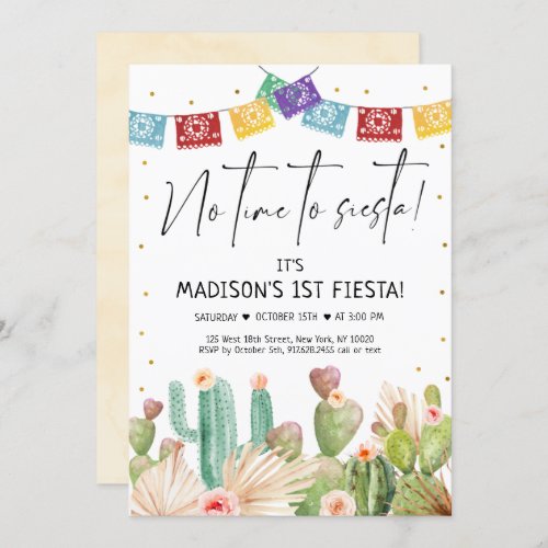 First Fiesta Cactus Boho Birthday Invitation