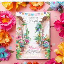 First Fiesta Cactus Watercolor Girl First Birthday