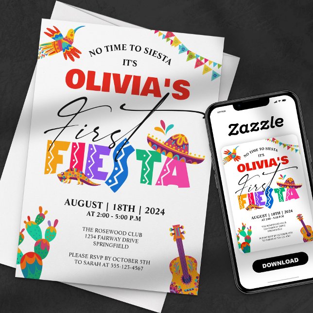 First Fiesta - Colorful Mexican 1st Birthday Invitation (Creator Uploaded)