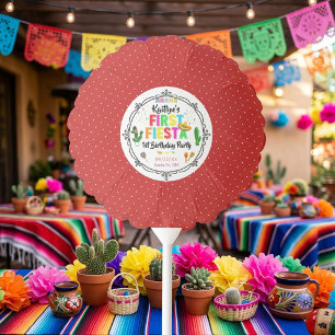 First Fiesta Colorful Mexican 1st Birthday Party Balloon