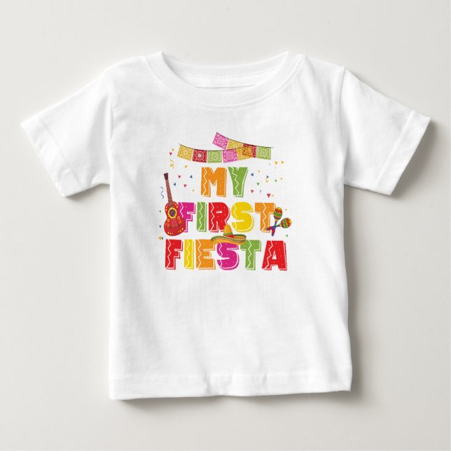 First Fiesta Girl Birthday T-shirt (Front)