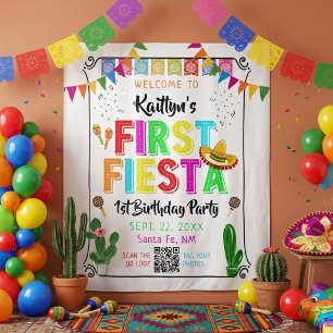 First Fiesta Mexican 1st Birthday Party Backdrop