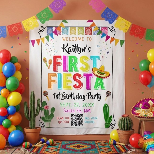 First Fiesta Mexican 1st Birthday Party Backdrop (Creator Uploaded)