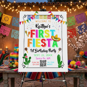 First Fiesta Mexican 1st Birthday Party Welcome Foam Board