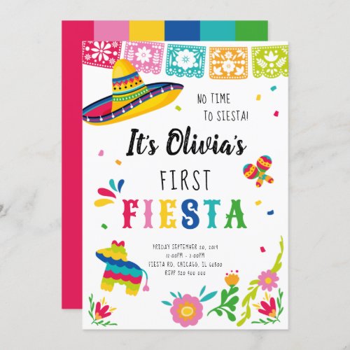 First Fiesta No time to siesta birthday Invitation