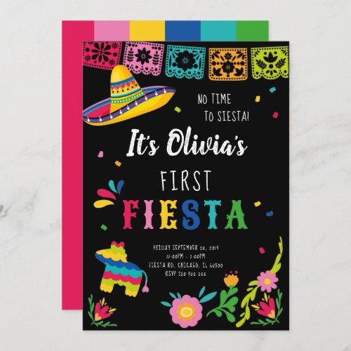 First Fiesta No time to siesta birthday Invitation