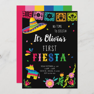 First Fiesta, No time to siesta birthday Invitation
