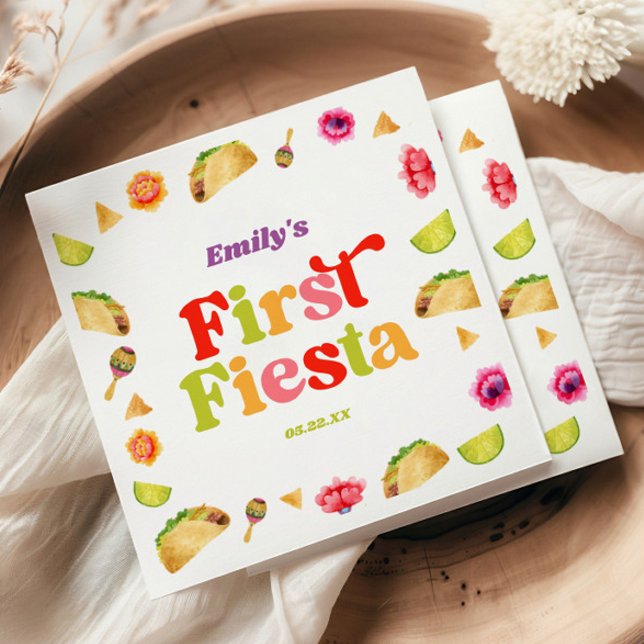 First Fiesta Taco 1st Birthday Party Napkins (Creator Uploaded)