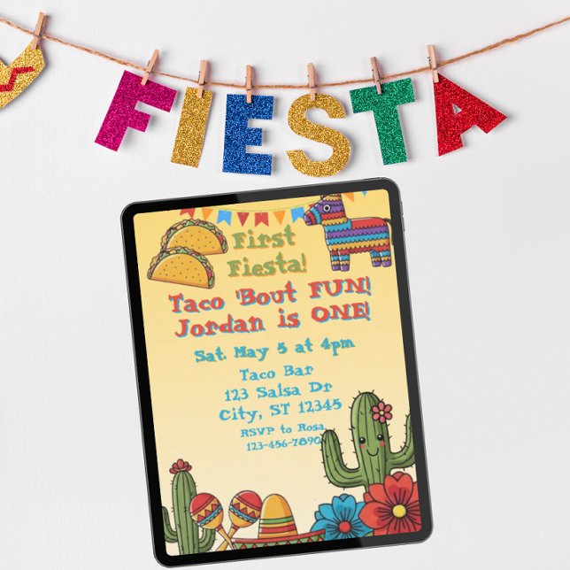 First Fiesta, Taco 'Bout One, 1st Birthday Invitation (Creator Uploaded)