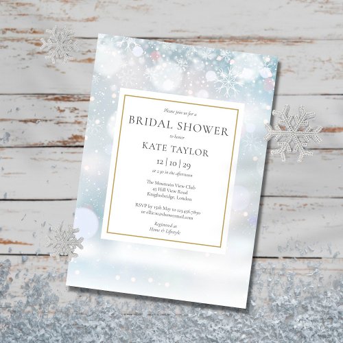 First First Snowflakes Bridal Shower Invitation