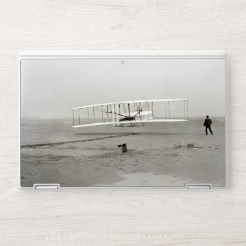 First flight Motorized Airplane, Wright Brothers HP Laptop Skin