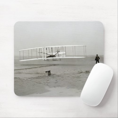 First flight Motorized Airplane, Wright Brothers Mouse Pad