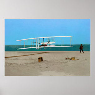 First Flight Wright Brothers Vintage Airplane Poster