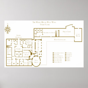 West Wing Floor Plan Posters Prints Zazzle