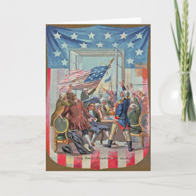 First Fourth of July American Flag Card (Front)