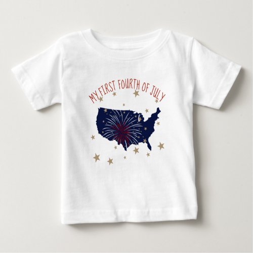 First Fourth Of July Design Baby T_Shirt