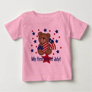 First Fourth of July Patriotic Bear Baby T-Shirt