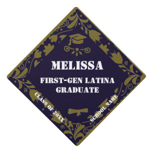 First Gen Latina Graduate Papel Picado Spanish Graduation Cap Topper