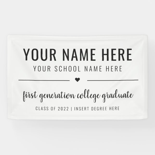 First Generation College Graduate Class of 2022 Ba Banner (Horizontal)