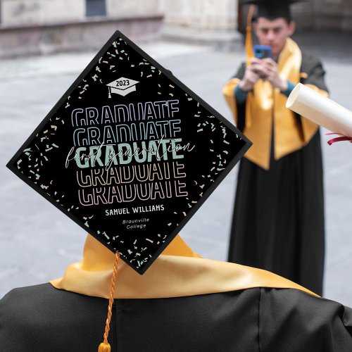 First Generation Graduate Confetti Graduation Cap Topper