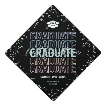 First Generation Graduate Confetti Graduation Cap Topper | Zazzle