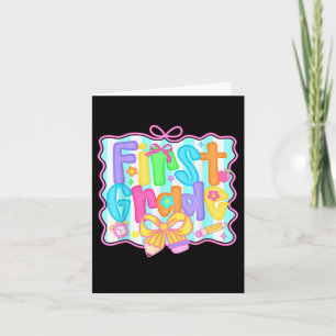 First Grade Back To School 1st Grade Coquette Teac Card