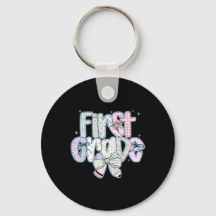 First Grade Back To School Coquette Preppy Pencil Keychain
