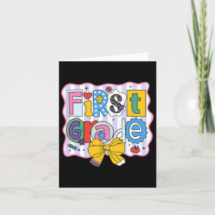 First Grade Back To School Cute Letters  Card
