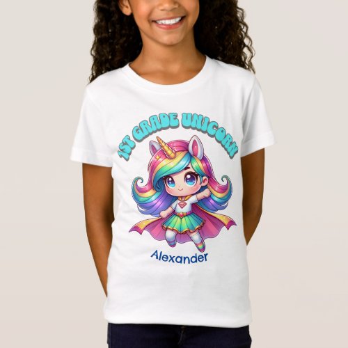 First grade back to school unicorn grade one team T_Shirt