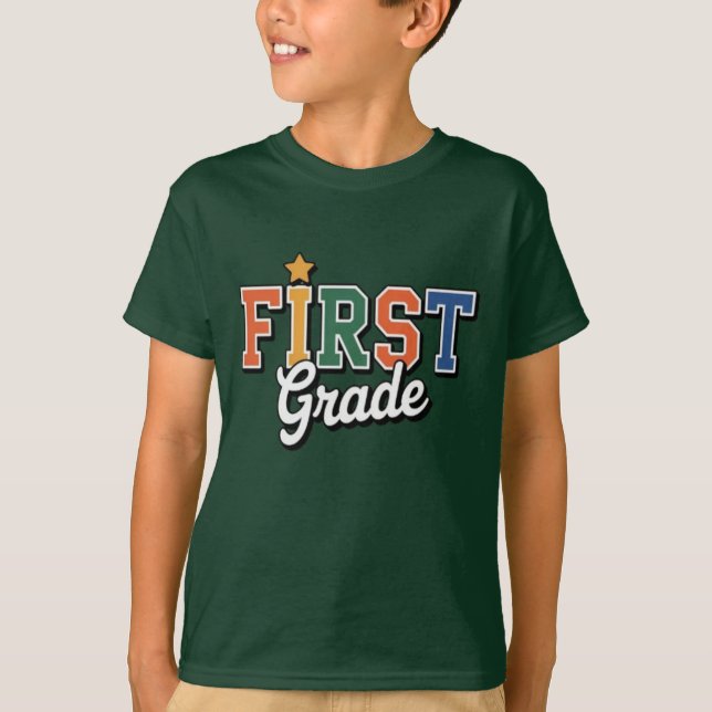 First Grade  – Colorful Back to School Design T-Shirt (Front)