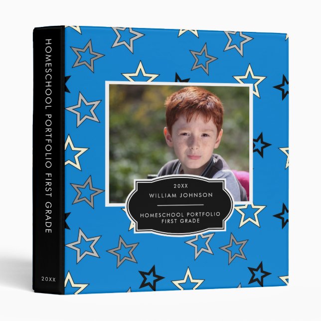 First Grade | Comic Book Homeschool Portfolio 3 Ring Binder (Front/Spine)