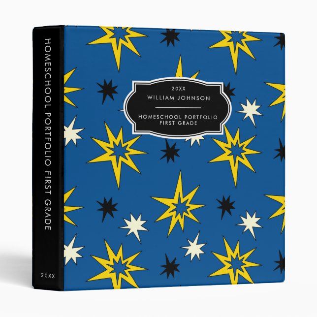 First Grade | Comic Book Homeschool Portfolio 3 Ring Binder (Front/Spine)