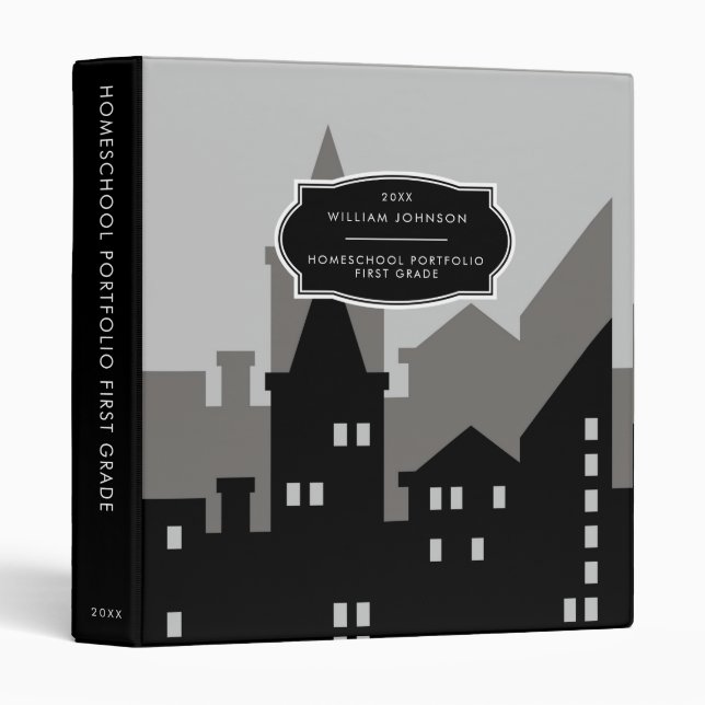 First Grade | Comic Book Homeschool Portfolio 3 Ring Binder (Front/Spine)