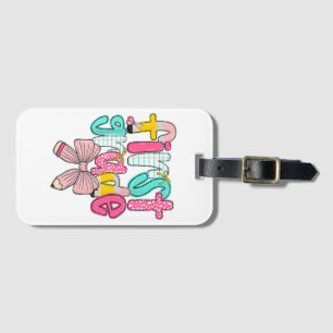 First Grade Coquette Bow Back To School First Day Luggage Tag