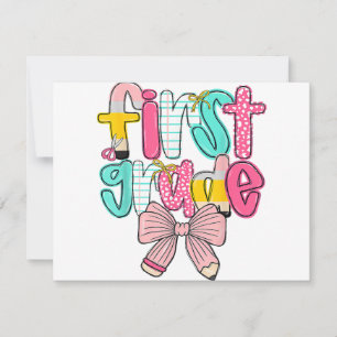 First Grade Coquette Bow Back To School First Day Save The Date