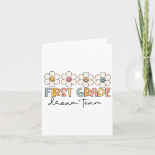 First Grade Dream Team Retro Ck To School Teacher Card