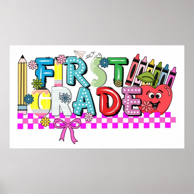 First Grade Fun & Flair Whimsy Poster (Front)