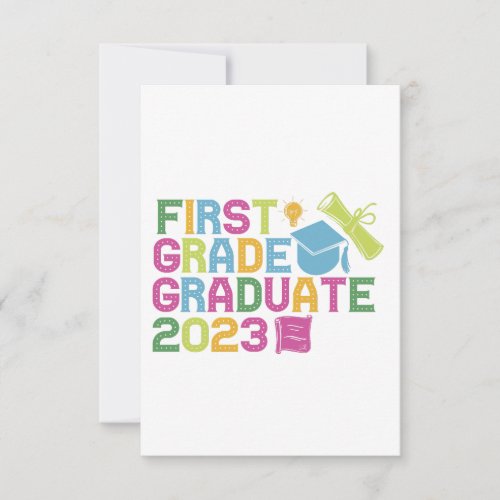 First Grade Graduate 2023 Graduation Vacation Gift Thank You Card