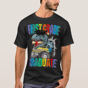 First Grade Graduate Monster Truck Dinosaur T-rex T-Shirt