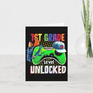 First Grade Level Unlocked Back To School Video Ga Card