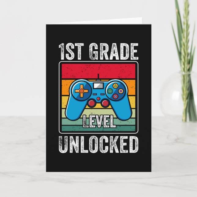 First Grade Level Unlocked Video Game Student Gift Card (Front)