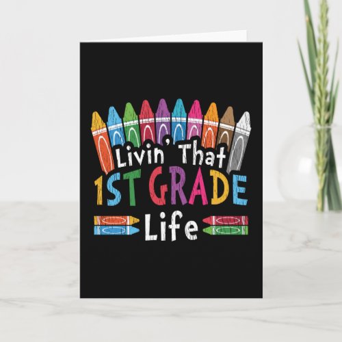 First Grade Life Back To School Teacher Kid Squad Card