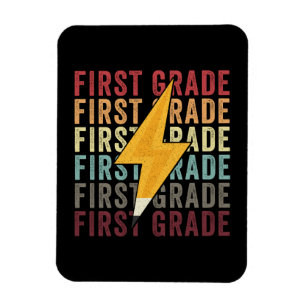 First Grade Lightning Bolt Pencil 1th Grade Magnet