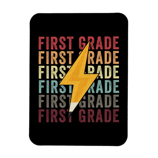 First Grade Lightning Bolt Pencil 1th Grade Magnet (Vertical)